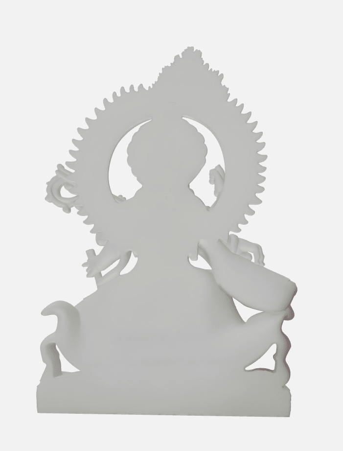 3D Printed Saraswati Maa Statue - White PLA - CVP Creations