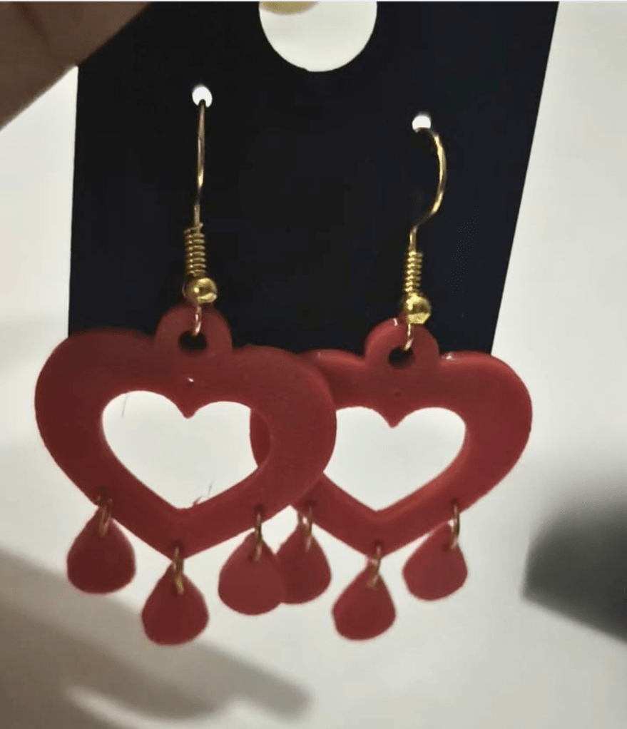 Heartfelt Charm Dangles – 3D Printed Heart Earrings - CVP Creations