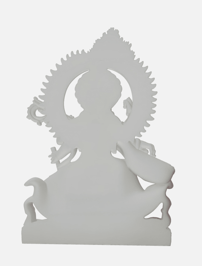 3D Printed Saraswati Maa Statue - White PLA - CVP Creations