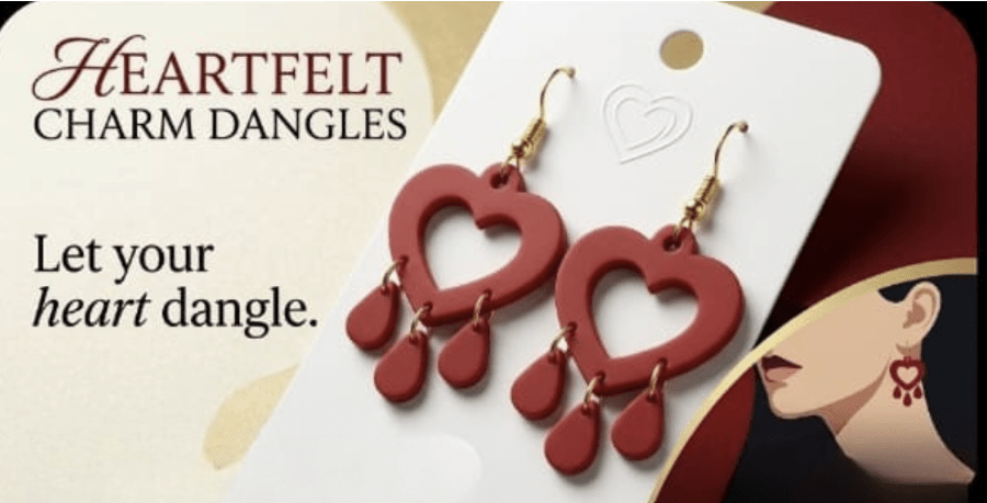 Heartfelt Charm Dangles – 3D Printed Heart Earrings - CVP Creations