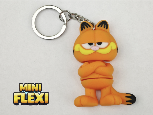 Flexible mini cat keychain with poseable design
